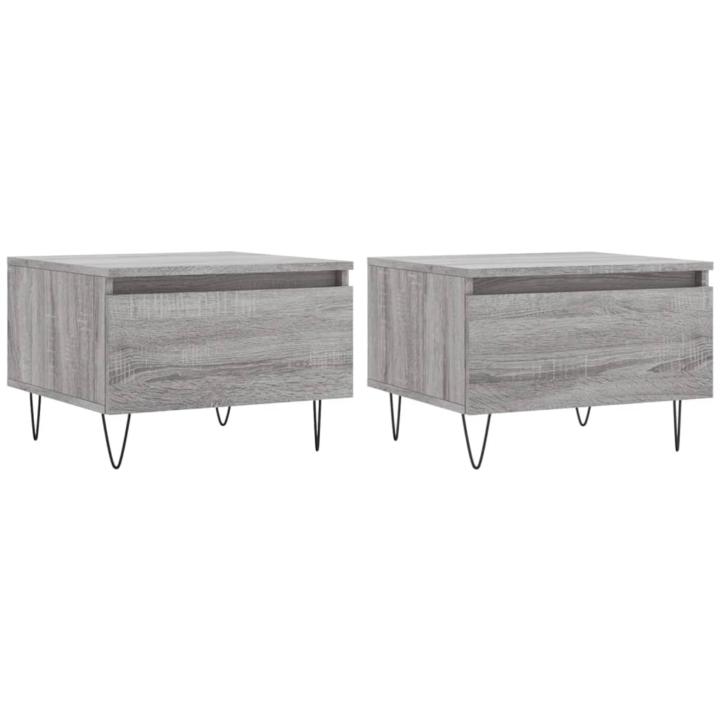  Coffee Tables, 2 Pcs, Grey Sonoma Oak, 50x46x35 Cm
