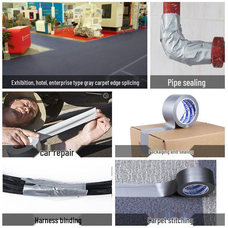 Silver Vattentät Enkelsidig Stark Självhäftande Tejp för Bröllop, Utställning, Bil, Matta, Rör, Dekoration och Skydd av Golvfilm.