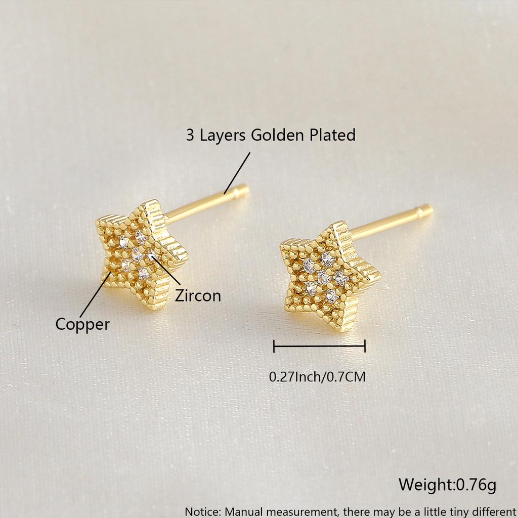 Earring with Five-pointed Star Design, Versatile and Trendy Earrings, Luxurious and Exquisite Star-shaped Earrings, High-end.