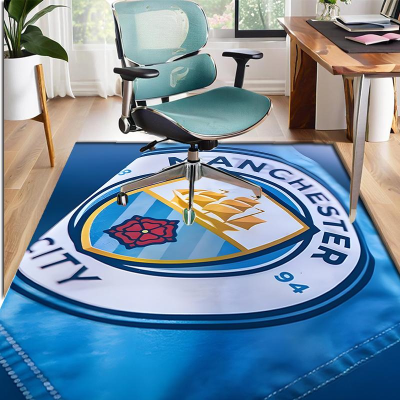 Football team City FC Pattern Rug, Indoor/Outdoor Mat, for Picnic, Gameroom, Bedroom, Office, Living Room, Home Decor Carpet, Birthday Gift