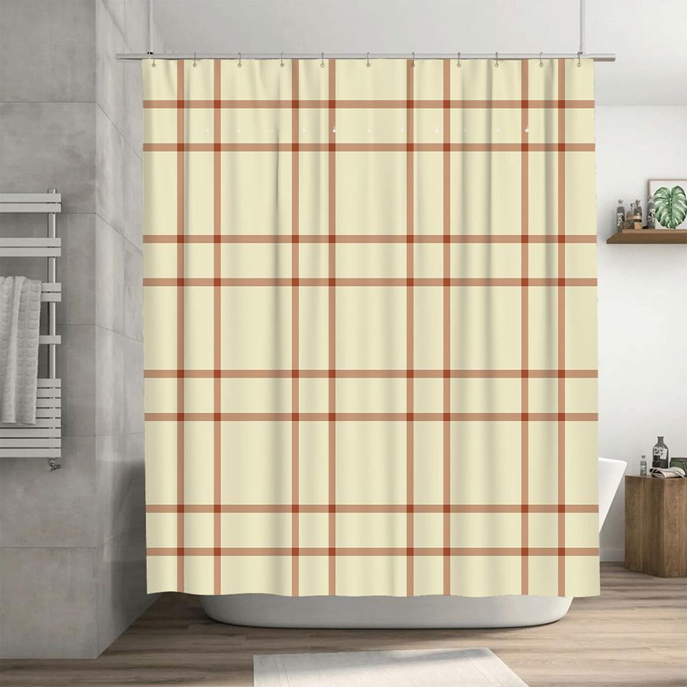 Classic Plaid Shower Curtain Waterproof Bath Room Decor for Home Decorations Multicolored Striped Shower Panels with Rod 180x240