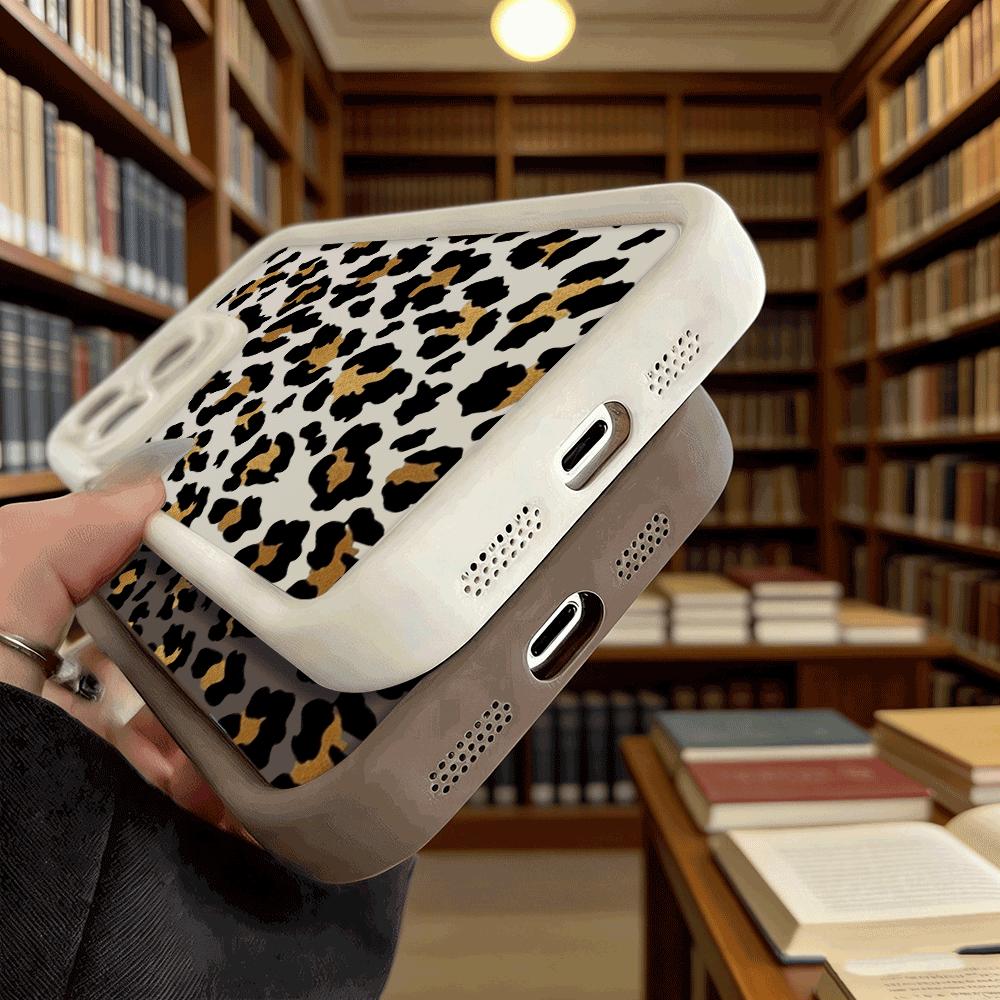 White Gold Leopard Print Luxury Anti-Slip TPU Phone Case For Xiaomi Redmi Note 15 14 13 12 11 10 9 Pro Full Protective Cover