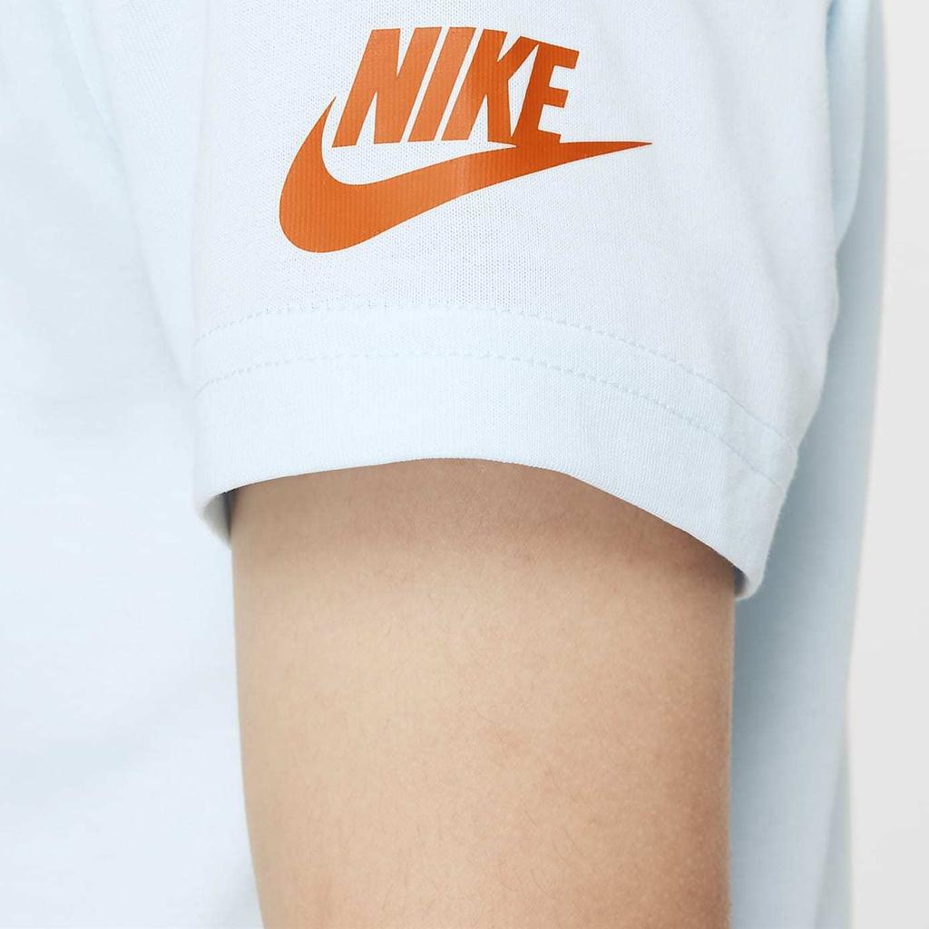 Nike T-Shirt Printed Comfortable Soft Lightweight Round Neck Short Sleeve Kids tops Glacier-Blue HJ2057-474