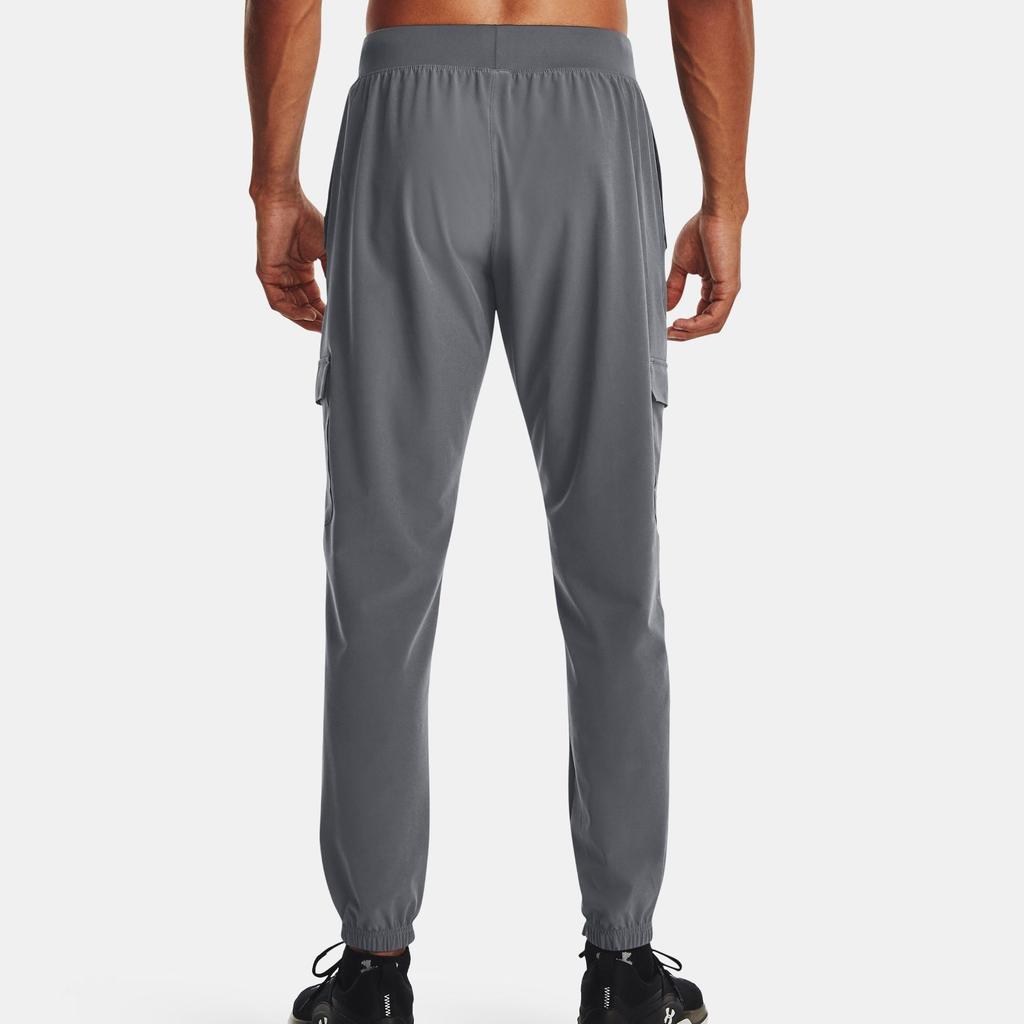 Under Armour Logo Print Drawstring Mid-Rise Tapered Knit Sports Pants Men Pants Dark-Gray 1380358-012