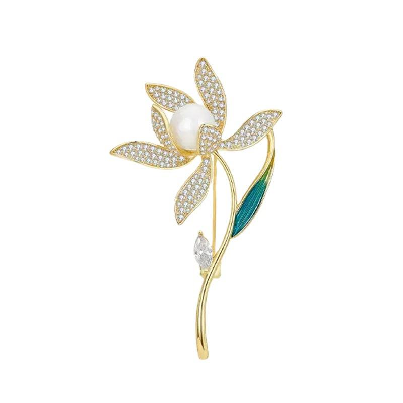 Flower Brooch Female Minimalist Design Sense Niche High Sense Corsage Pin Fixed Clothes Tide