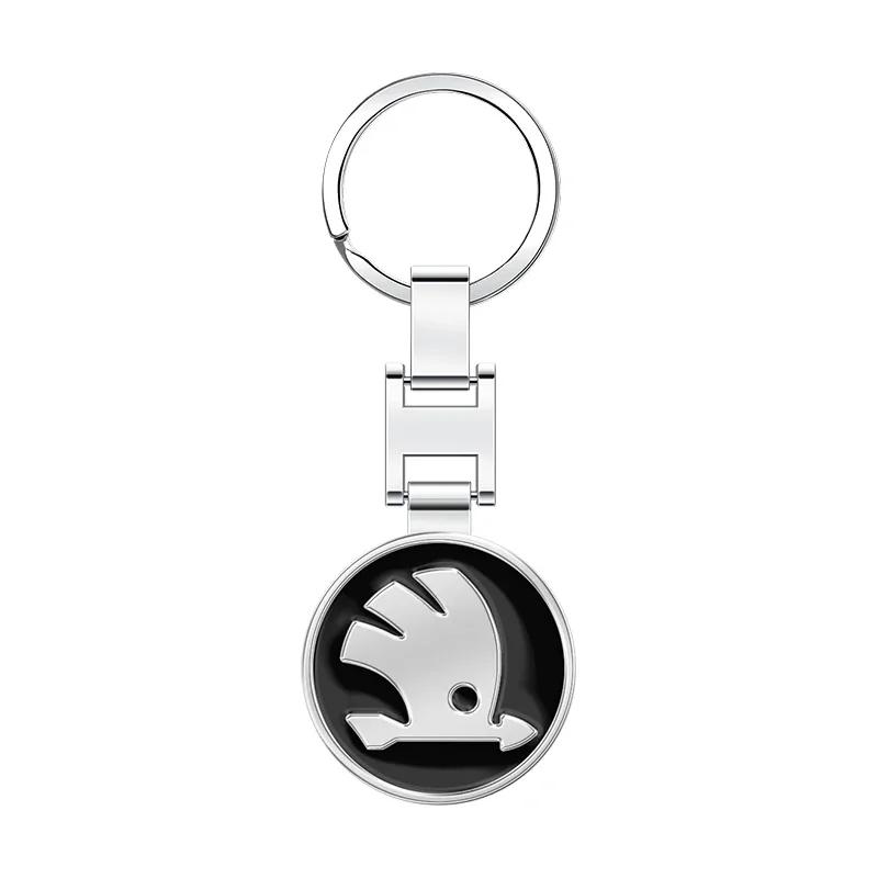 NYDM6 1pcs Metal Car Key Chain Keychain Holder For Skoda Octavia Fabia Rapid Yeti Kodiaq Superb Octavia a 5 a 7 2 Keyring Accessories