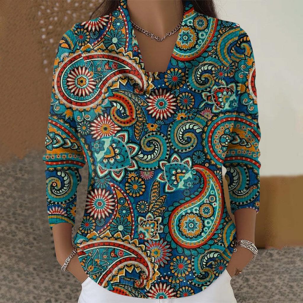 Dam Casual Och Moderiktig Rundhals Långärmad Tryckt Topp Tröja