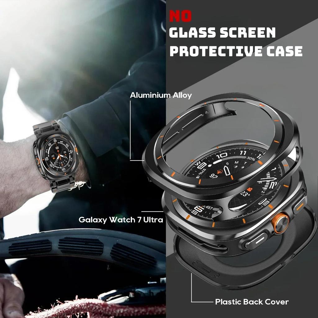 Lyxigt Aluminiumfodral för Samsung Galaxy Watch Ultra 47mm Metallskydd Skärmskydd för samsung galaxy 7 ultra 47 Tillbehör
