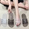 Modische durchsichtige Jelly-Kunststoff-Hausschuhe für Zuhause, Damen Sommer Neu Innenbad Kristall-Slipper
