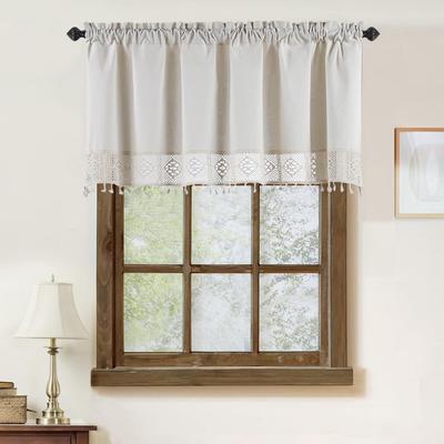 American Plain Crochet Short Curtain Kitchen Curtain Block Coffee Curtain Wash Table Cabinet Dust-Proof Half Curtain