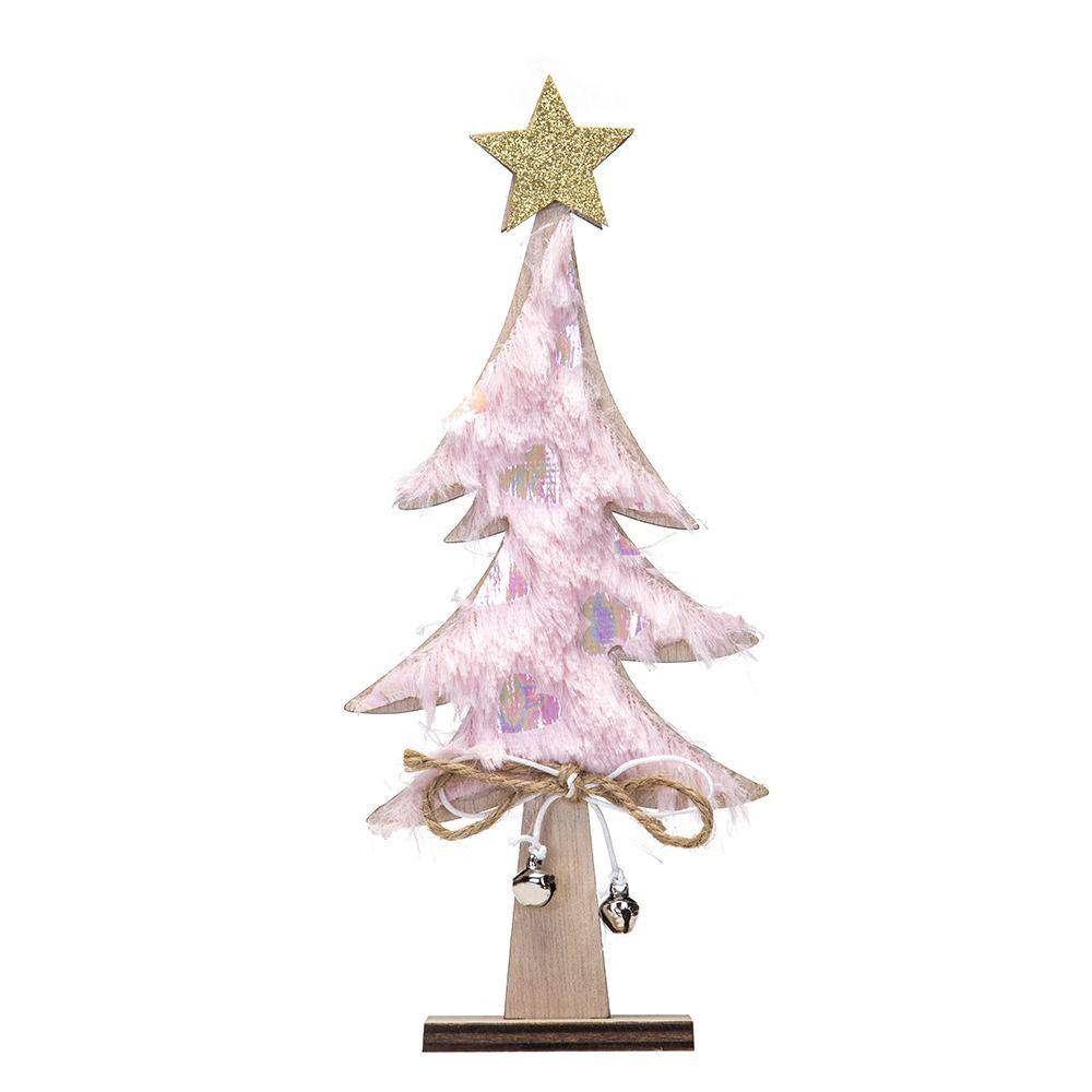 

2pcs Small Bell Mini Christmas Trees Wooden Christmas Pine Tree Artificial Christmas Trees Gifts рожевий