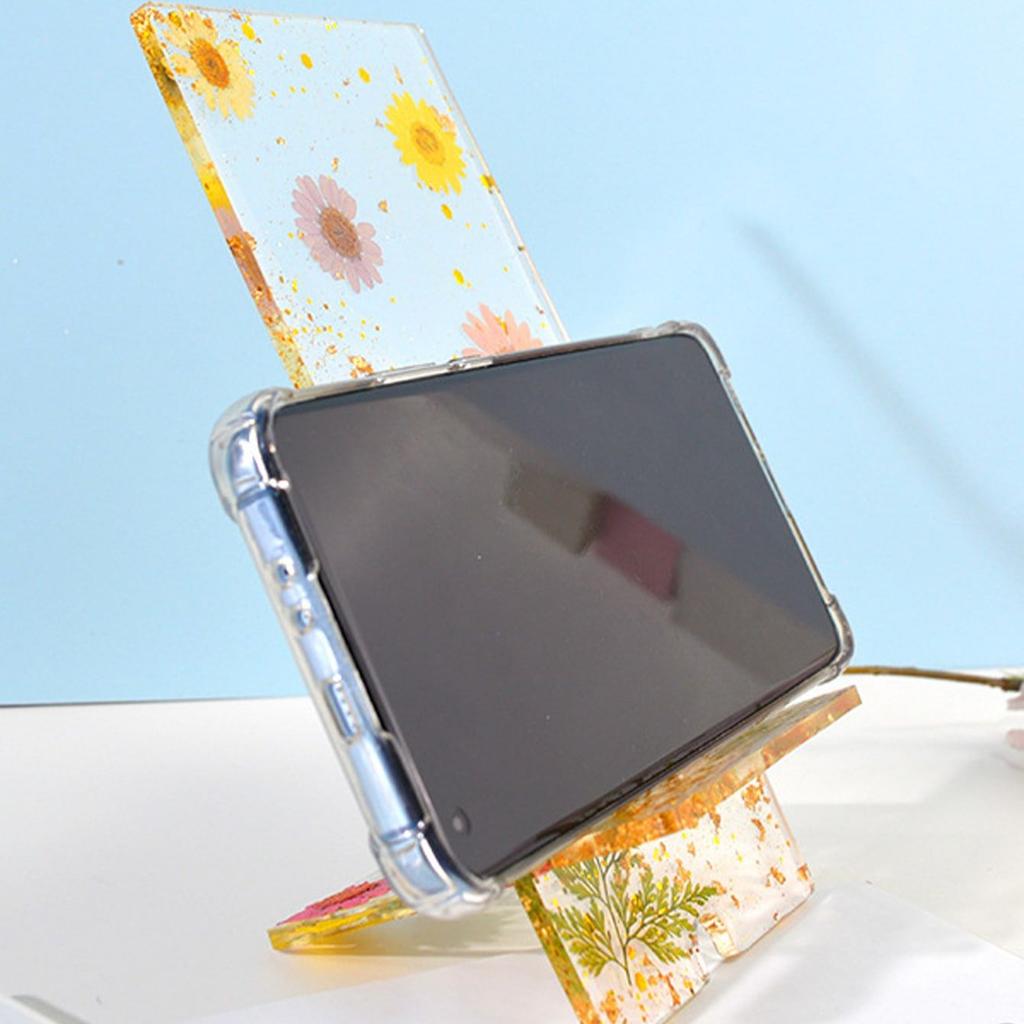 DIY Křišťálová epoxidová pryskyřice Forma Jednoduchý držák mobilního telefonu Dekorace Jednoduchý univerzální otočný stolní silikonový odlitek