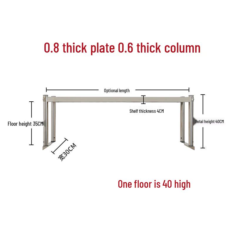 

Baidehui Heavy Duty Stainless Steel Commercial Kitchen Countertop Shelf