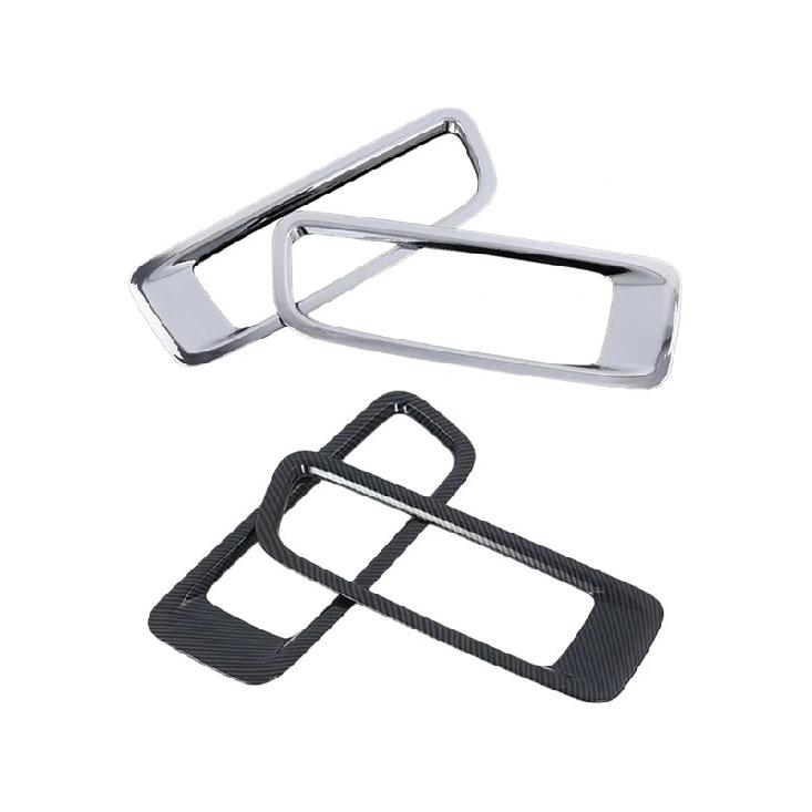 2pcs For Jeep Wrangler JL 2018     Front Hood Air Vent Frame Covers Carbon Fiber Look/Silver Decorative Parts