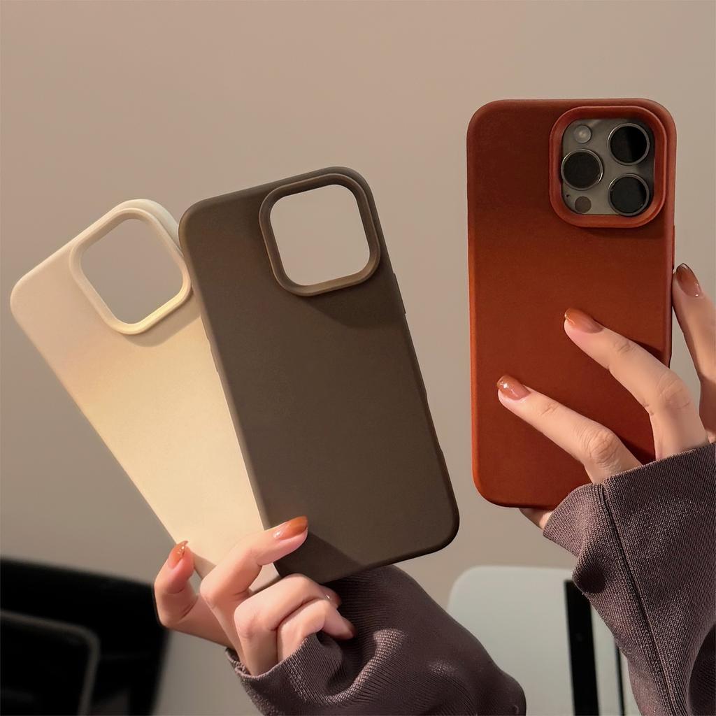 Retro Solid Color Matte Soft Phone Case For iPhone 16 15 14 13 12 Pro Max 11 16 Plus Shockproof Silicone Bumper Back Cover
