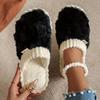 Simple and Stylish Indoor Home Comfort, Anti Slip and Warm, Soft Bottom, Silent Fur Slippers for Couples