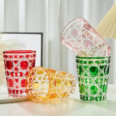 European Style Colorful Crystal Whisky Glass Cup Beer Cup Coffee Latte Mug Household Drinkware Party Restaurant Wine Glasses Cup