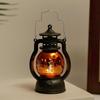 2025 Halloween Led Pumpkin Light Mini Plastic Retro Oil Lamp Battery-Operated Lantern Decor For Indoor Outdoor Spooky Atmosphere