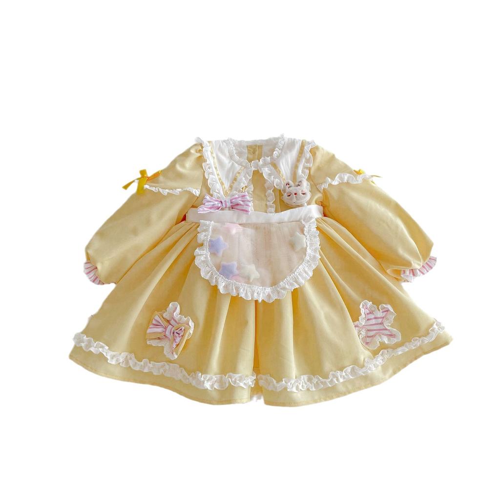 Girls Spring 2024 New Cartoon Lolita Princess Dress Children's Foreign Style Trouser Dress Dress