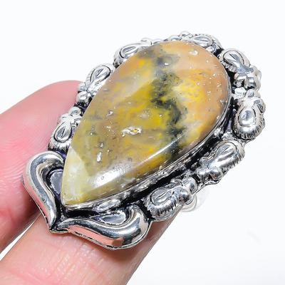 Natural Bumblebee Jasper Gemstone 925 Sterling Silver Gift Ring Size 8 G1i07