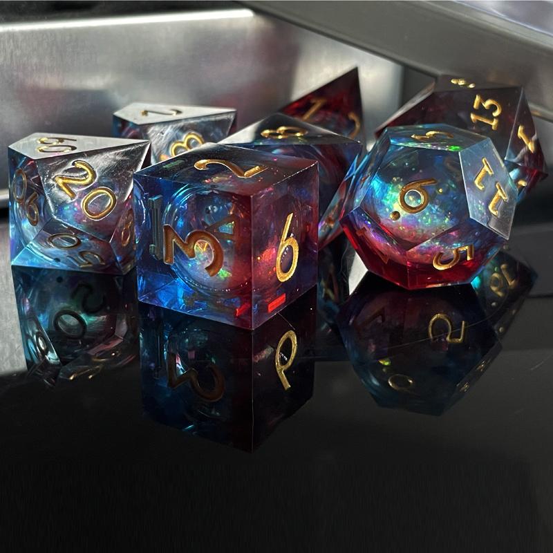 

набор многогранных кубиков, 7 шт., прозрачные принадлежности для настольных карточных игр, настольные игрушки для отдыха, игрушки для игр, подарки, разноцветные