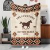 Morbida Leggera Vintage Southwestern Coperta Plaid Stampa Cavallo Yellowstone Stagione Unica Duratura Comfort Regalo Coperte