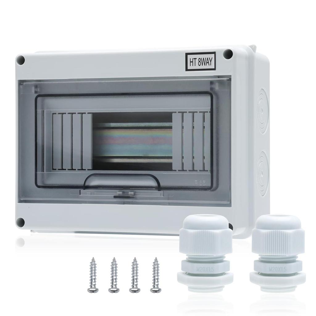 HT Waterproof Outdoor All-Plastic Surface-Mount Air Switch Box, 2-24 Circuits with DIN Rail