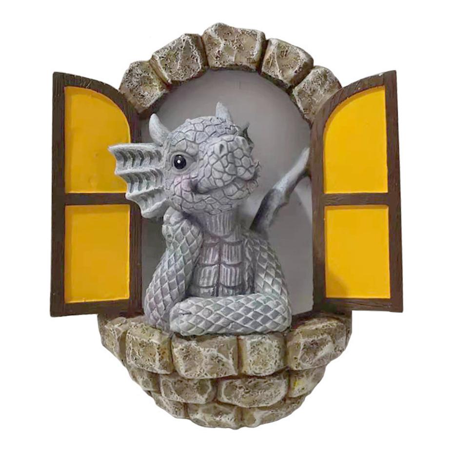 1 Pcs Cute Miniature Dinosaur Resin Model Thinking Statue Outdoor Garden Decor Indoor Home Desktop Pendant Home Decoration Craft