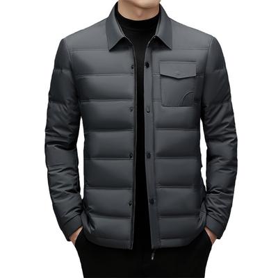 White Goose Down Down Jacket Men's Business Shirt Collar Down Jacket Cold Protection 90 Goose Down
