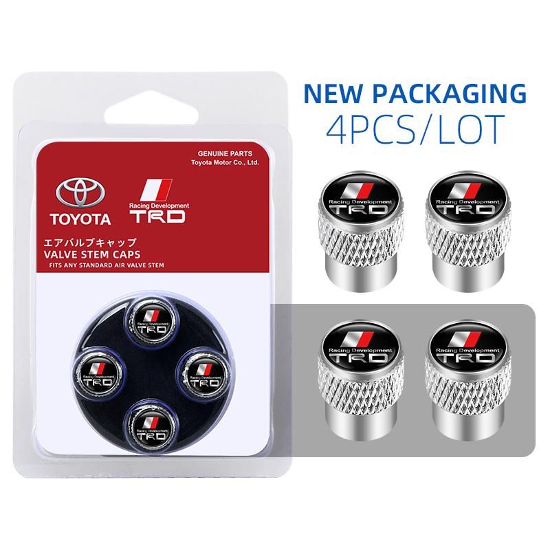 AACS1 4pcs/Box Car Tire Valve Caps Wheel Tyre Rim Stem Covers For Toyota TRD Camry Yaris Hilux Prius Avensis Auris Corolla