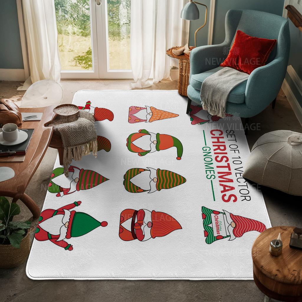 House Entrance Carpet Home Door Mat Living Room Bath Foot Bathroom Non-slip Water Absorption Rugs Bath Merry Christmas Winter