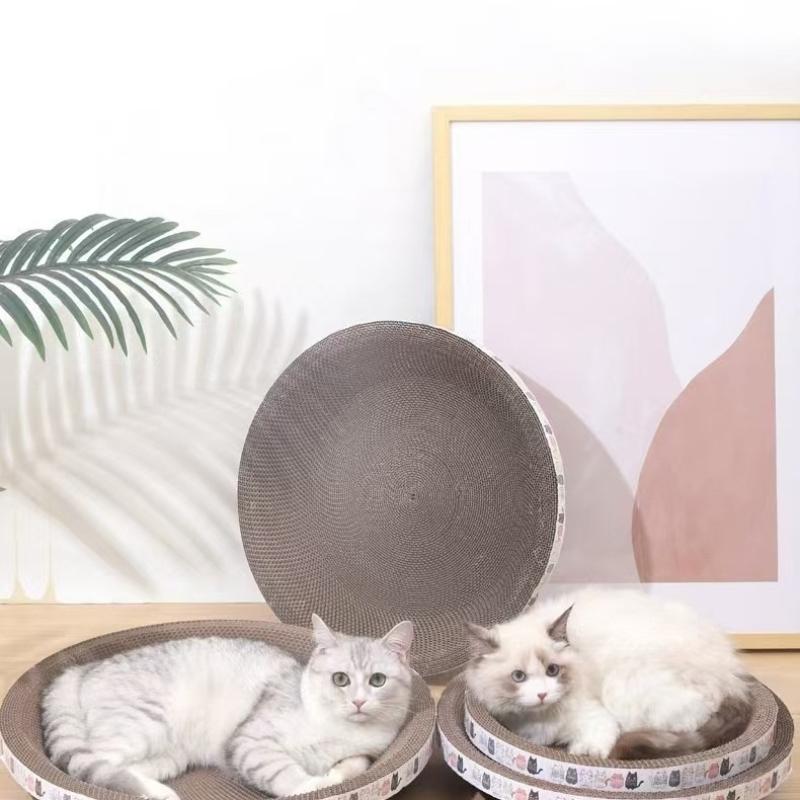 Wellpappe Kratzbaum Kratzmöbel Rund Oval Schleifkrallen Spielzeug für Katzen Verschleißfestes Katzenbett Nest Katzen Zubehör Katzen Baum