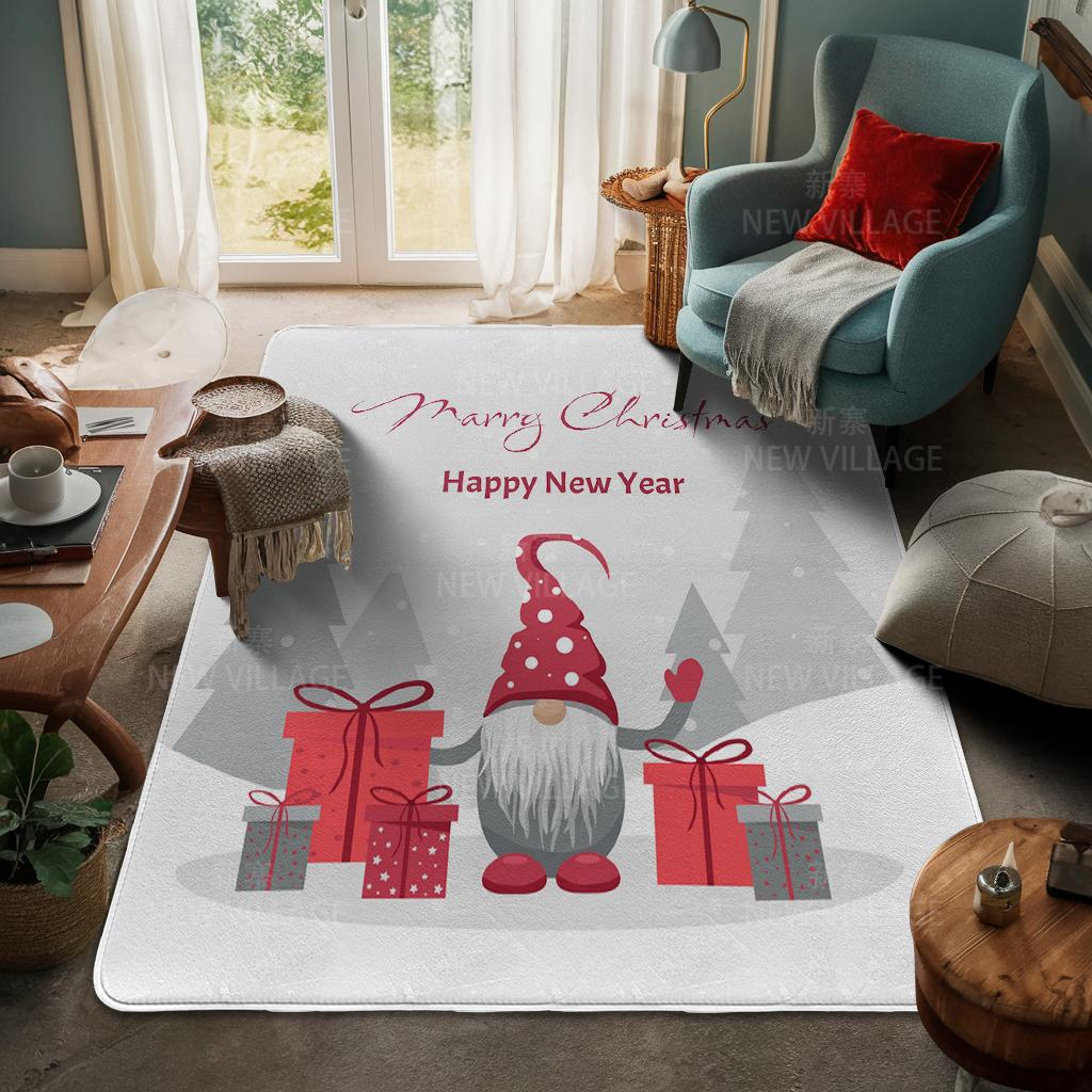 House Entrance Carpet Home Door Mat Living Room Bath Foot Bathroom Non-slip Water Absorption Rugs Bath Merry Christmas Winter