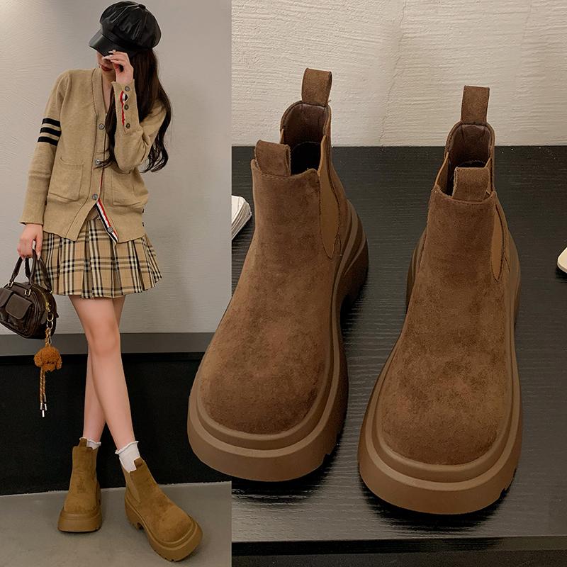 Fashion 2025 New Fashion Slimming Briti Sle Boots Women's Retro Ankle Boot Autumn Winter Warmth Comfort Mid-Calf Knight Ort Boots