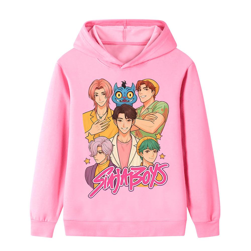 B1219 Kids Boys Girls Sajaboys Kpop Rumi Zoey Mira Print Long Sleeves Hoodie