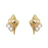 Polished Metal Conch Zircon Stud Earrings: Simple, Light Luxury Vacation Style for Women