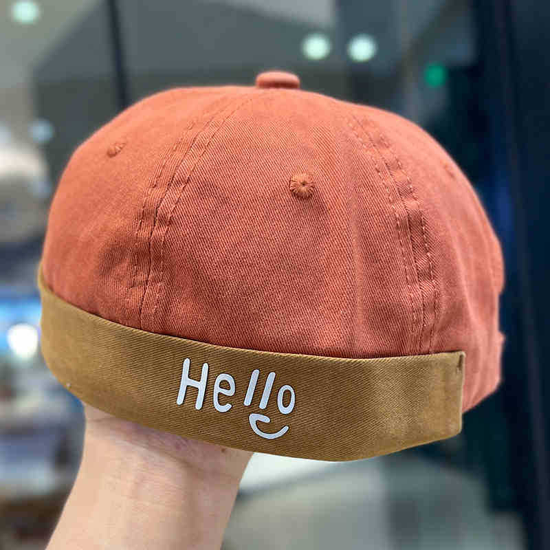 1Pc Washed Docker Beanie Brimless Cap Hat Without Visor Solid Color Retro Vintage Street Style Spring Autumn Outdoor Gorras
