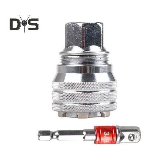 Zestaw kluczy nasadowych uniwersalnych z regulacją, obsługiwany jedną ręką, wielofunkcyjny, z grzechotką 10 mm-19 mm, zestaw konwerterów tulei klucza dynamometrycznego