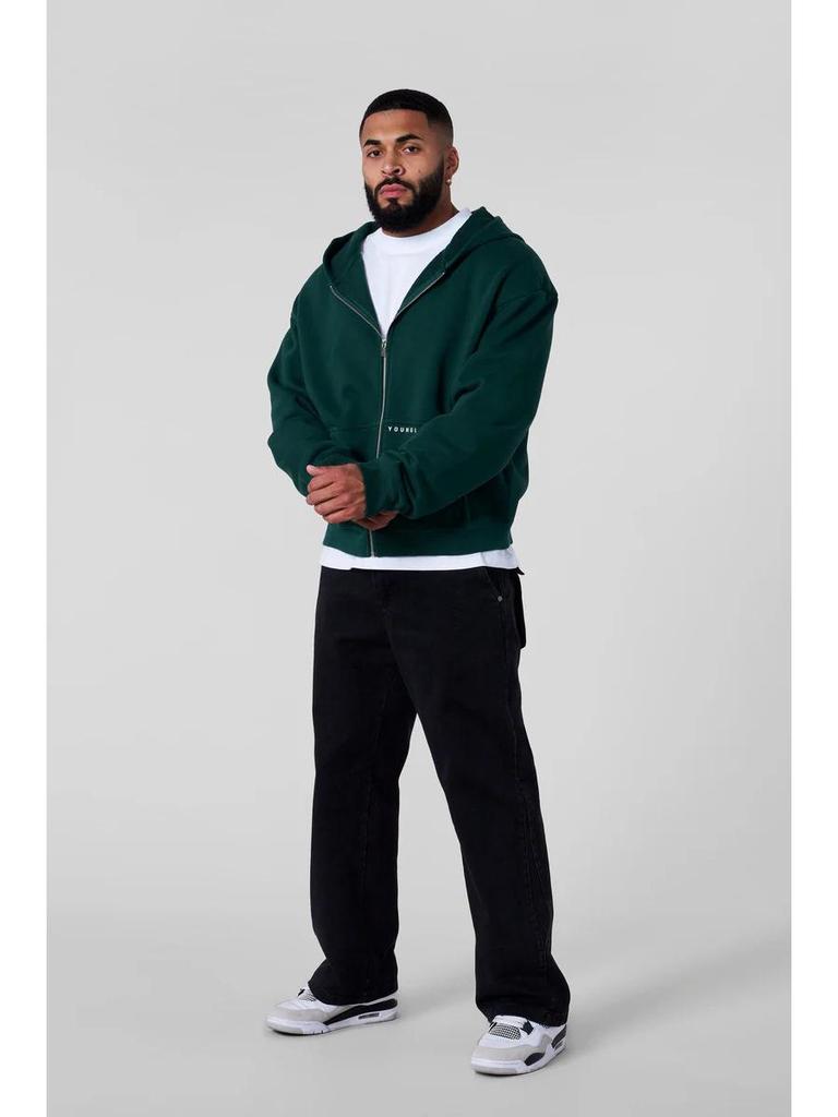 YOUNGLA Herren Kapuzenpullover mit Reißverschluss im amerikanischen Stil für Joggen & Fitness