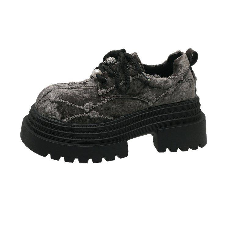 [Ushilai] thick-soled big-headed loafers for women's spring 2025 new heightening casual versatile Mary Jane shoes