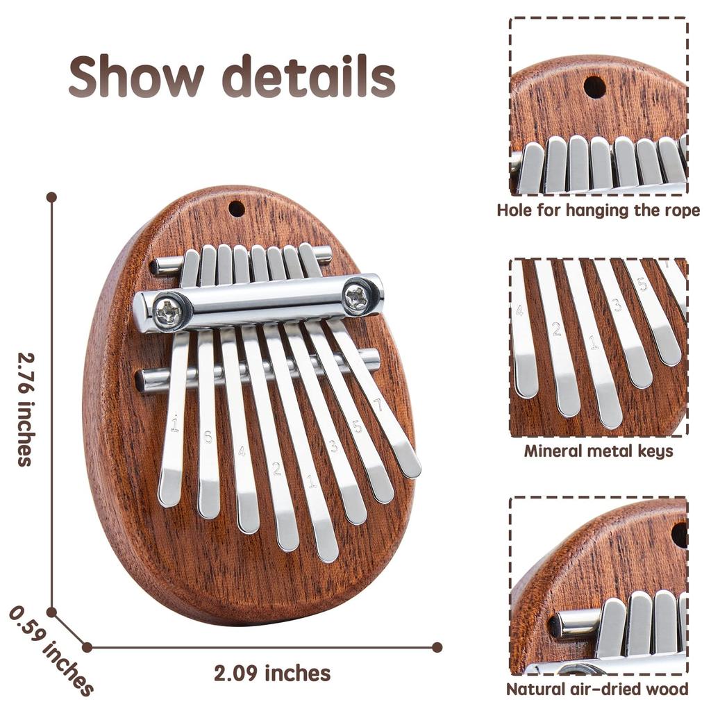 Mini Kalimba 8 Tangi Tumme Piano 1 Förpackning Vattendroppe Stil Sött Instrument Bärbar Utsökt Gåvoset för Barn
