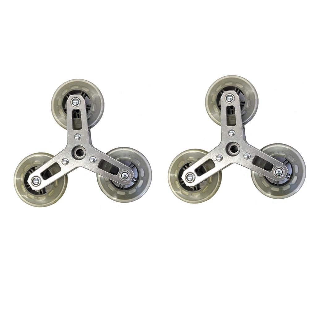 2PCS Stair Climbing Triangular Wheel Rubber Wheel Cart Climbing Stair Shopping Cart Triangle Luggage Wheel Shopping Cart Trolley