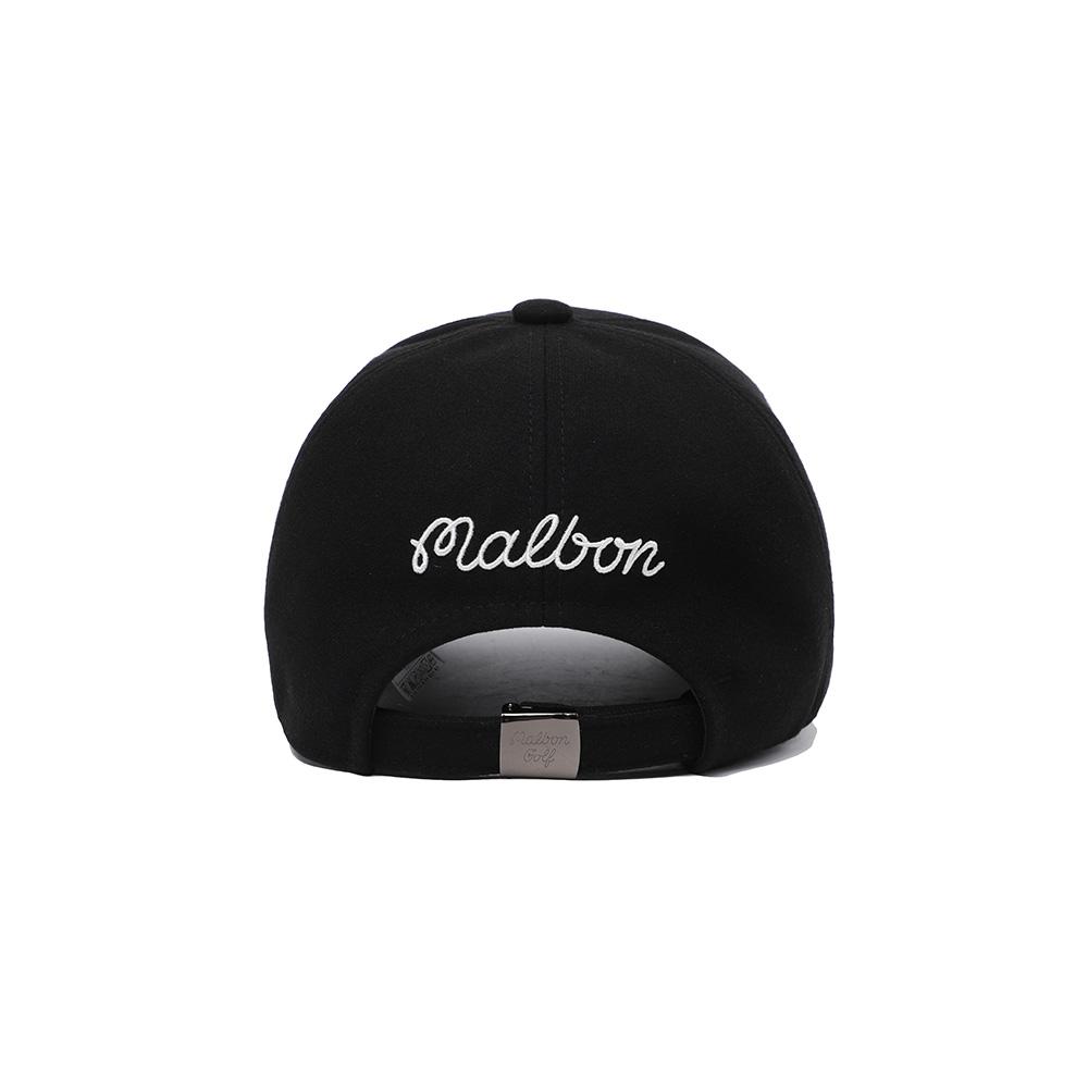 MALBON GOLF Men'S Winter Wool Ball Cap Black (Man)
