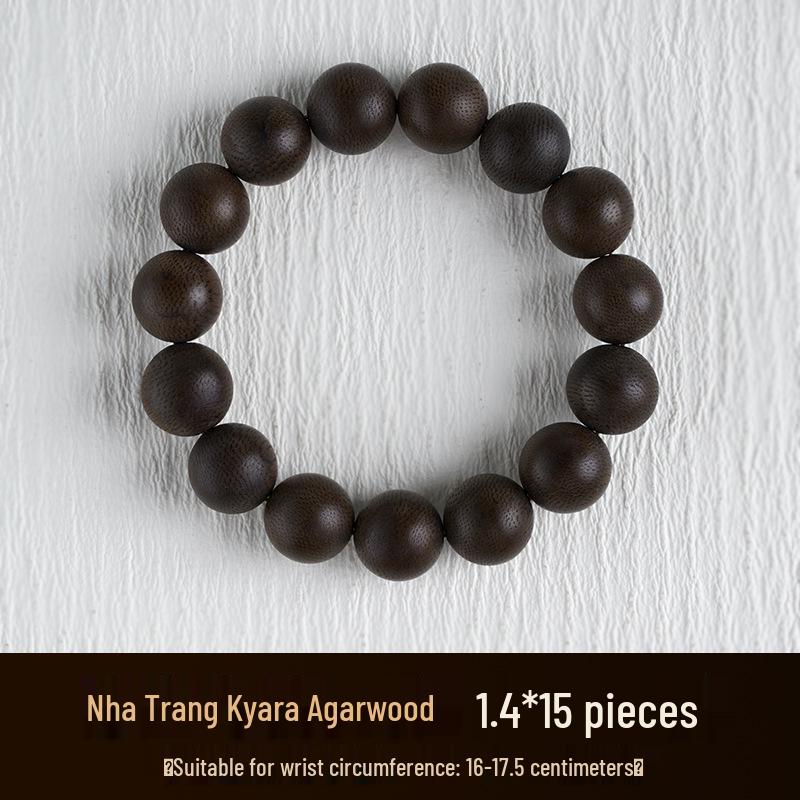 Vietnamese Agarwood Kynam Black Oil Sandalwood Bracelet - 108 Prayer Beads, Nine-Tenths Sinking, Unisex.