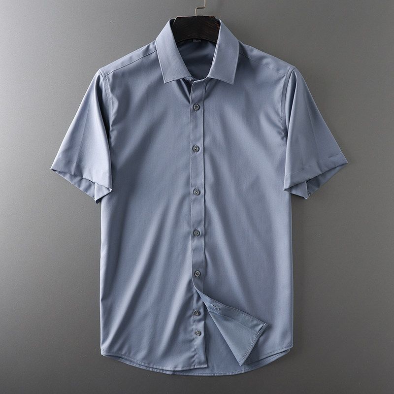 Export Tail Single Cut Label Bamboo Fiber Shirt Men's Short Sleeve Summer Thin Casual Export Original Single Men's Clothing Shirt Coat