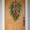 Swag Wreath Rustic Artificial Teardrop Carrots And Wreath with Ferns for Spring Farmhouse Front Door