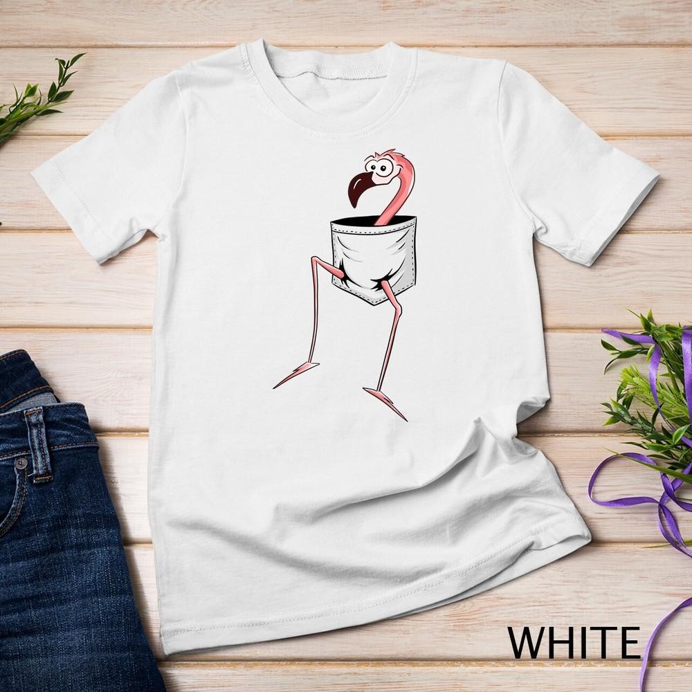 For Flamingo-Lovers l Fancy Pink Flamingo In A Pocket Unisex T-shirt