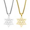שרשרת מגן דוד יהודית, תליון מגן דוד מפלדת אל-חלד, כוכב משושה ישראל תכשיטי יודאיקה מתנה