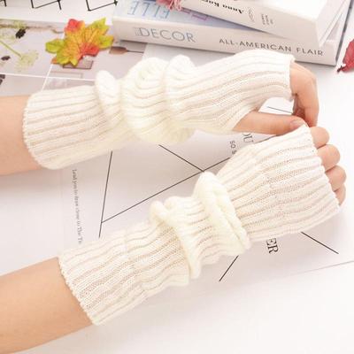 Women Fingerless Gloves Arm Warmers Goth Knitted Kawaii Work Gloves Ankle Wrist Sleeves Harajuku Anime Cosplay Accessories