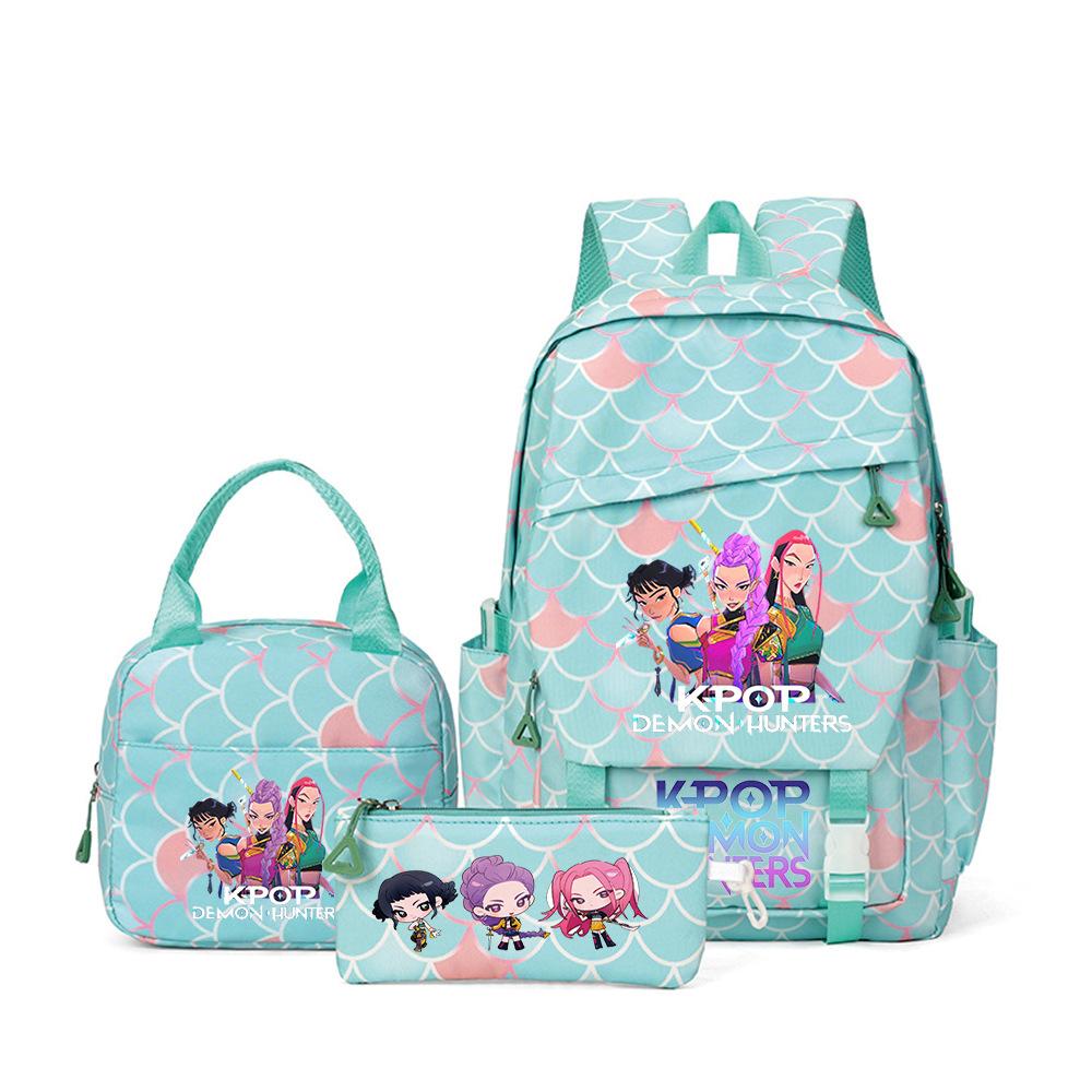 Kpop Demon Hunters, Elementary School Bag, Children'S Backpack, Lunch Bag, Pencil Bag, Three-Piece Set, Student Backpack